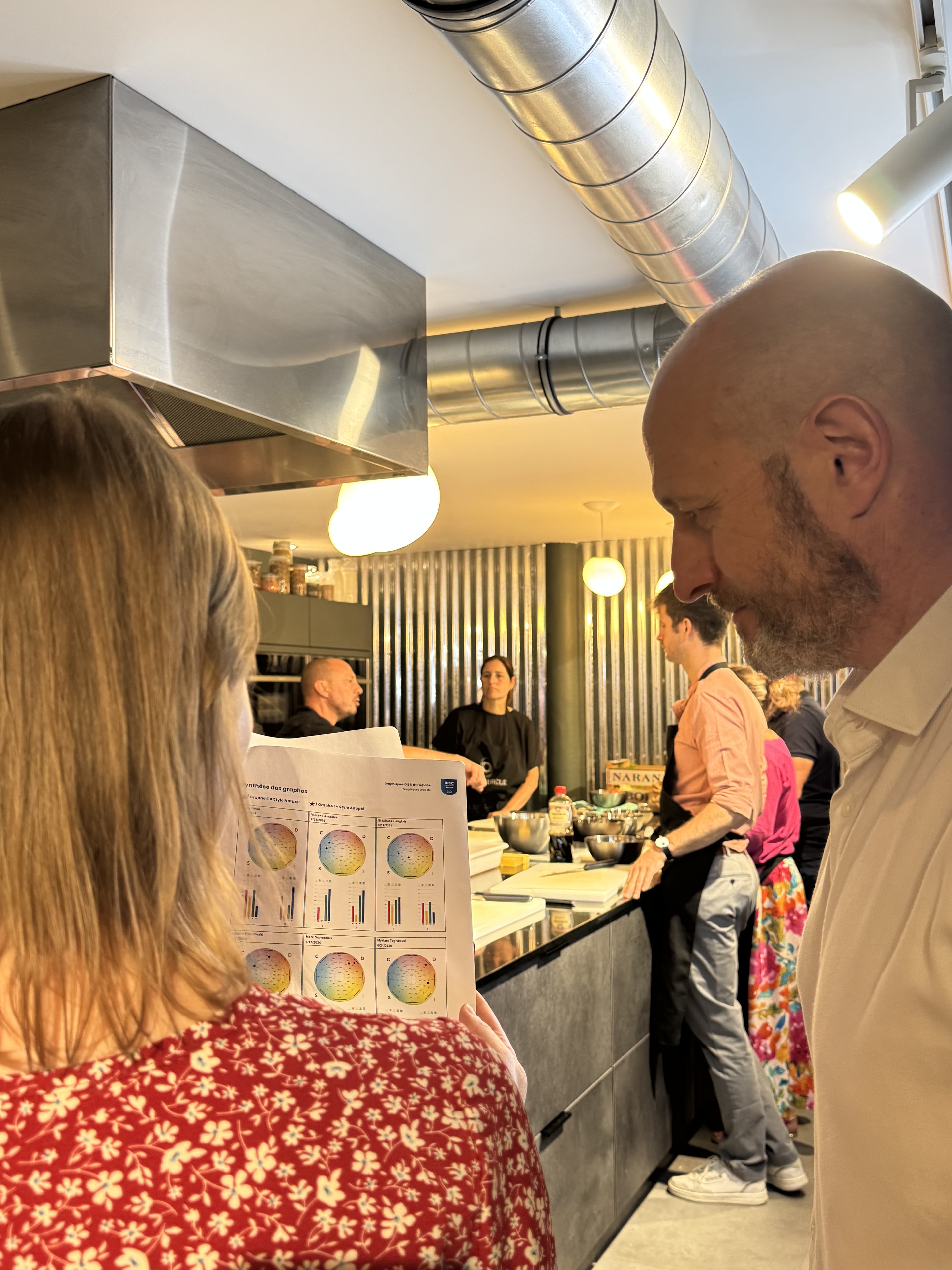 Atelier Cuisine & DISC au 3ème Cercle : synthèse des profils DISC de l'équipe en main, Paris 11